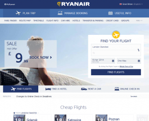 New Ryanair Website